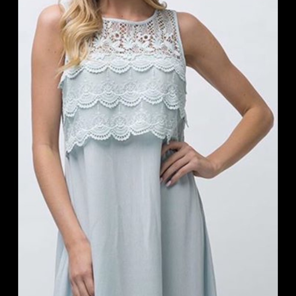 Blue lace dress